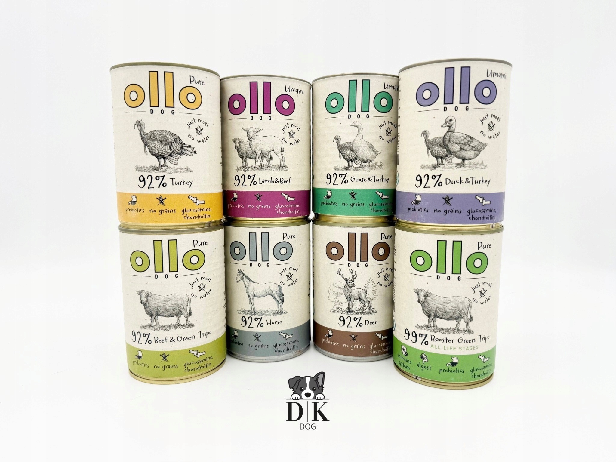 Levně Ollo Krmivo Vlhké pro psa 8x400g Sada MIX Chutí