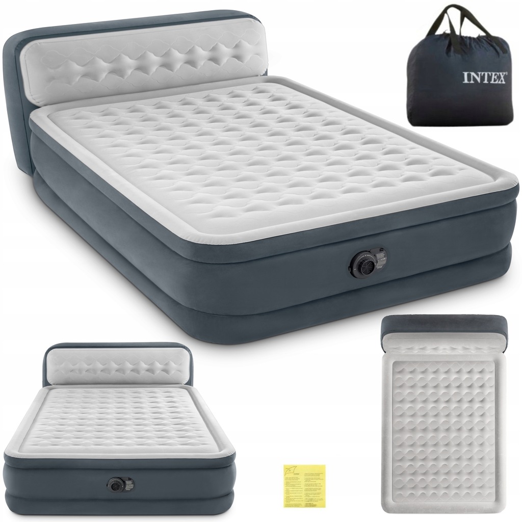 Materac Dmuchany Dwuosobowy z Pompką Elektryczną Łóżko Do Spania 236x152cm
