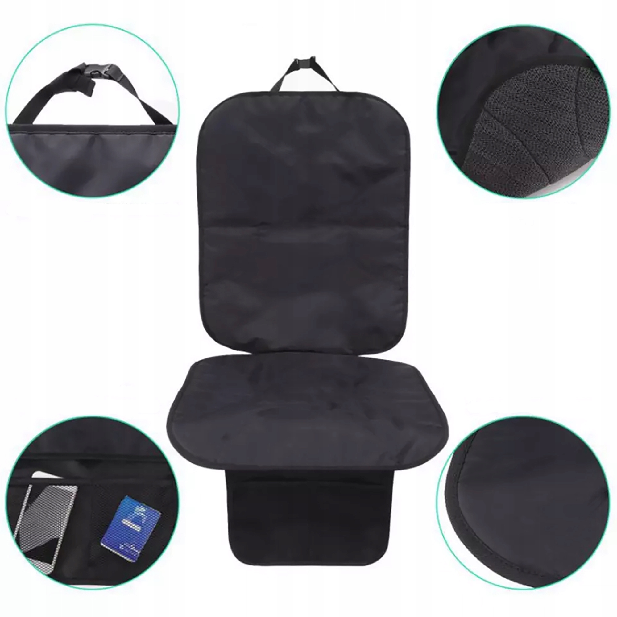 MATA ochronna ochraniacz POD FOTELIK SAMOCHODOWY OSŁONA FOTELA ORGANIZER Kolor czerń