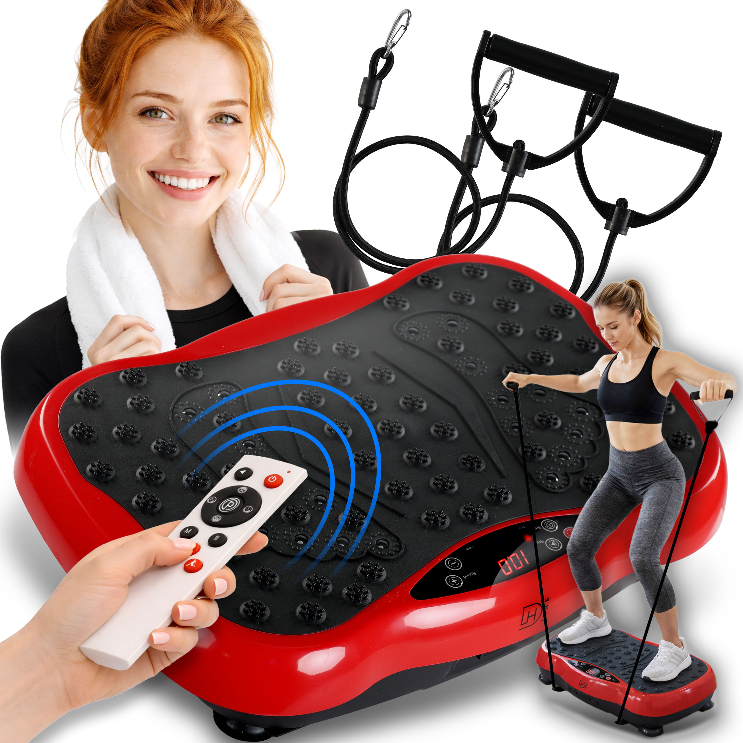 Platforma Wibracyjna Wibrująca Masażer Całego Ciała Treningowa Z Pilotem