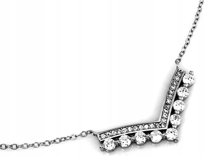 Stříbrný dámský náhrdelník 925, stylový s zirkony, ideální jako dárek