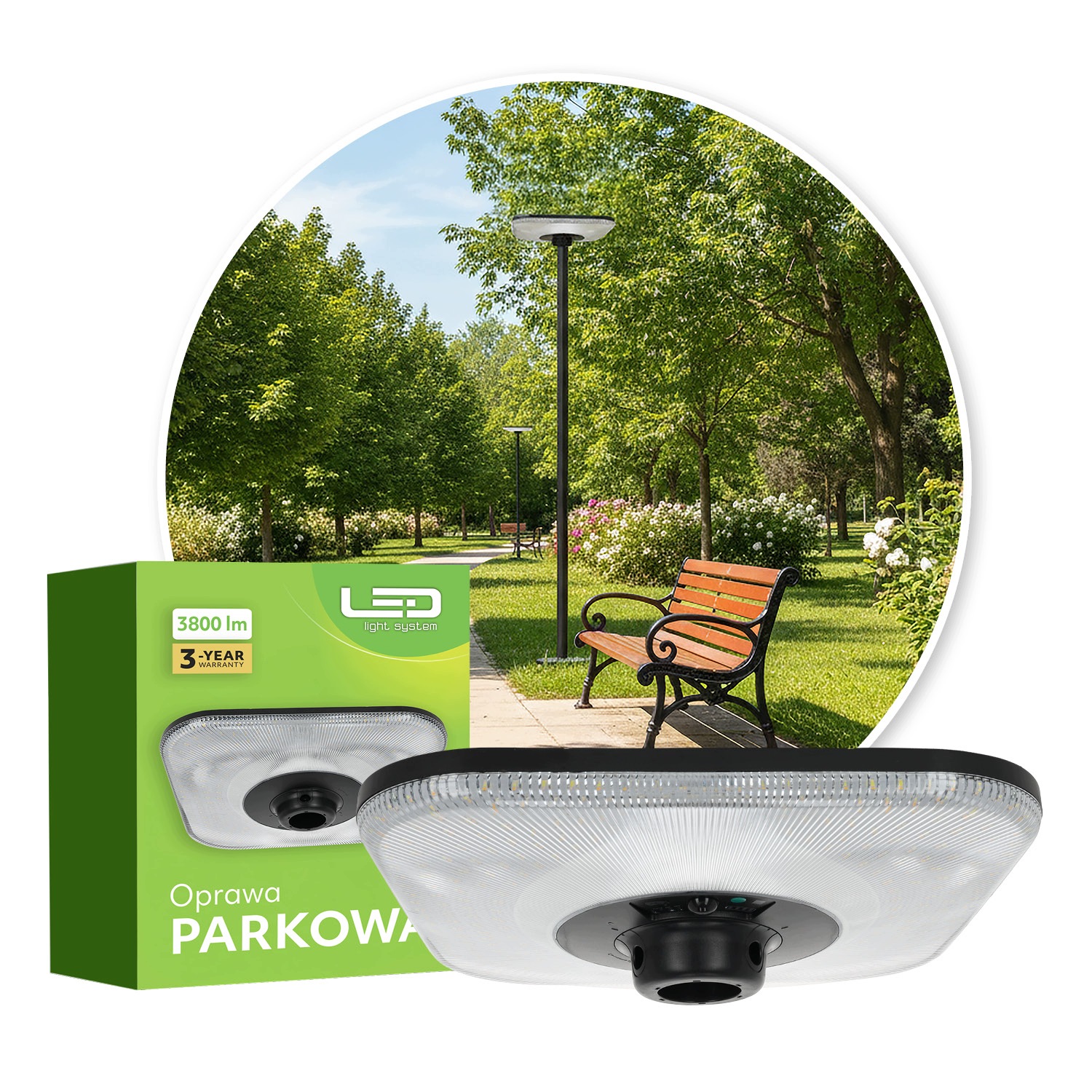 Solárna lampa Záhradná pouličná lampa Ufo Snímač pohybu 25W 3CCT IP54 Lls
