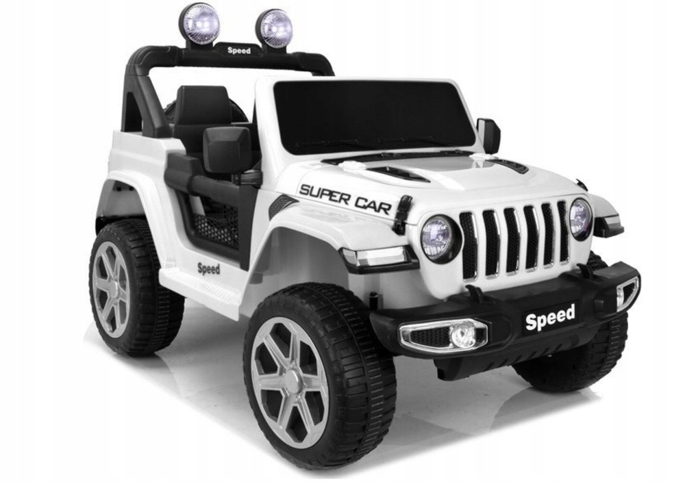 Elektryczny samochód dla dzieci 4x4 12V biały z pilotem 2.4G, Led, MP3/USB,