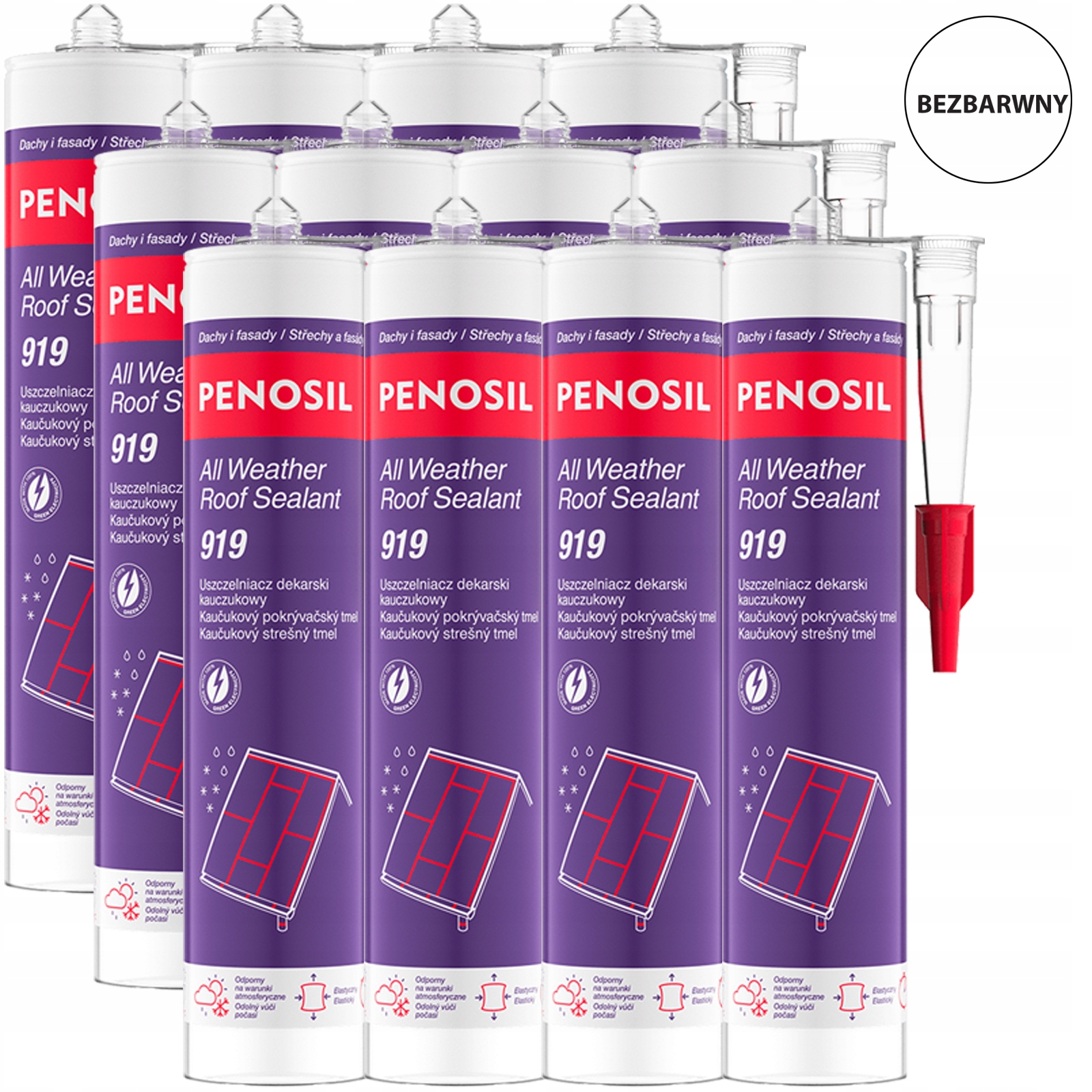 12x Těsnící lepidlo Dekarski Penosil 919 Bezbarvé proti únikům v dešti