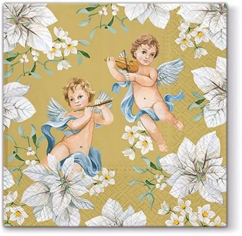 

Serwetka Angles in Flowers gold 33x33cm 20szt
