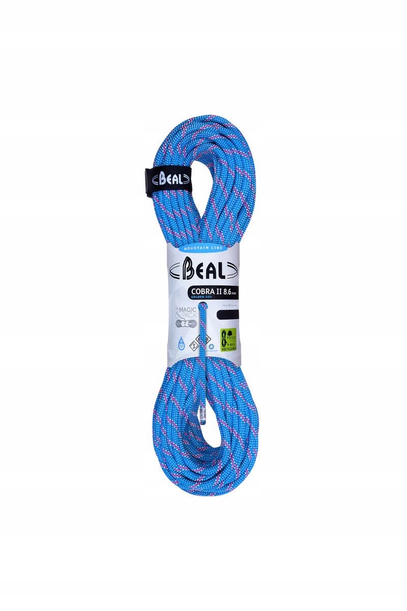 Beal Poloviční lano Cobra Unicore 8.6Mm 70M Golden Dry modré