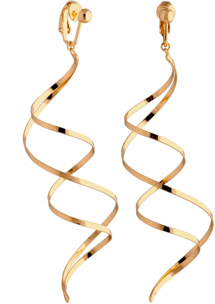 KLIPSY złote sprężyny bardzo DŁUGIE pozłacane 24k lekkie BIŻUTERIA COLIBRA