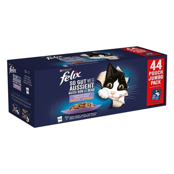 Felix Fantastic MIX вкусов 44 x 85G мясные и рыбные ароматы