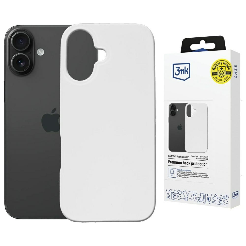 Etui 3MK Hardy MagSilicone do Apple iPhone 16 biały