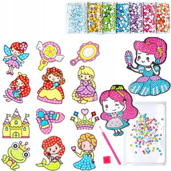 DIAMENTOWA MOZAIKA DLA DZIECI WYKLEJANKA MALOWANIE DIAMENTAMI SZABLONY Wiek dziecka 6 lat +