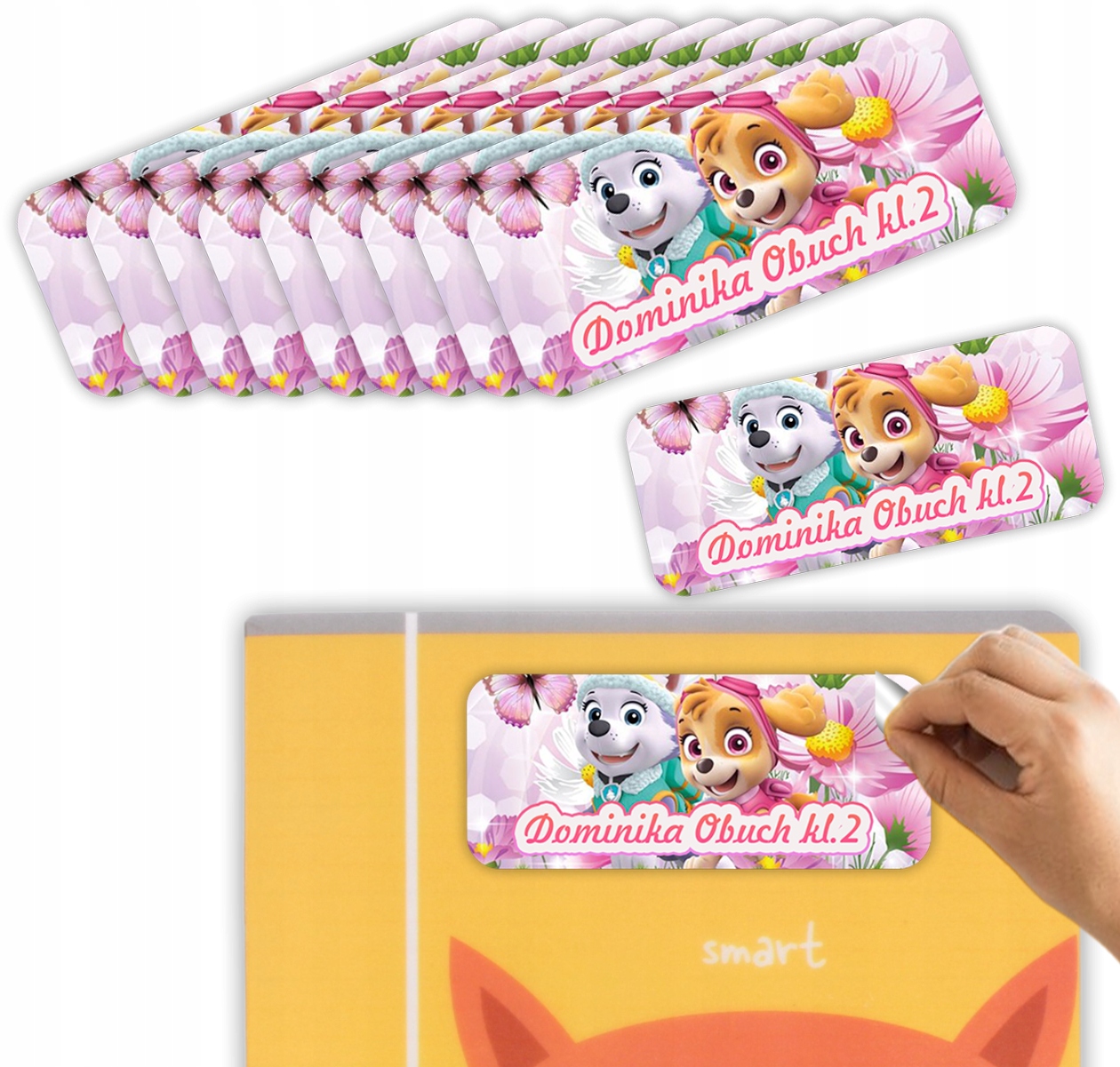 NAKLEJKI PERSONALIZOWANE NA ZESZYTY PSI PATROL 14 sztuk