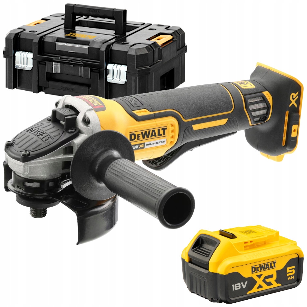 Szlifierka kątowa akumulatorowa 18V 125mm 5Ah walizka Tstak DeWALT DCG406