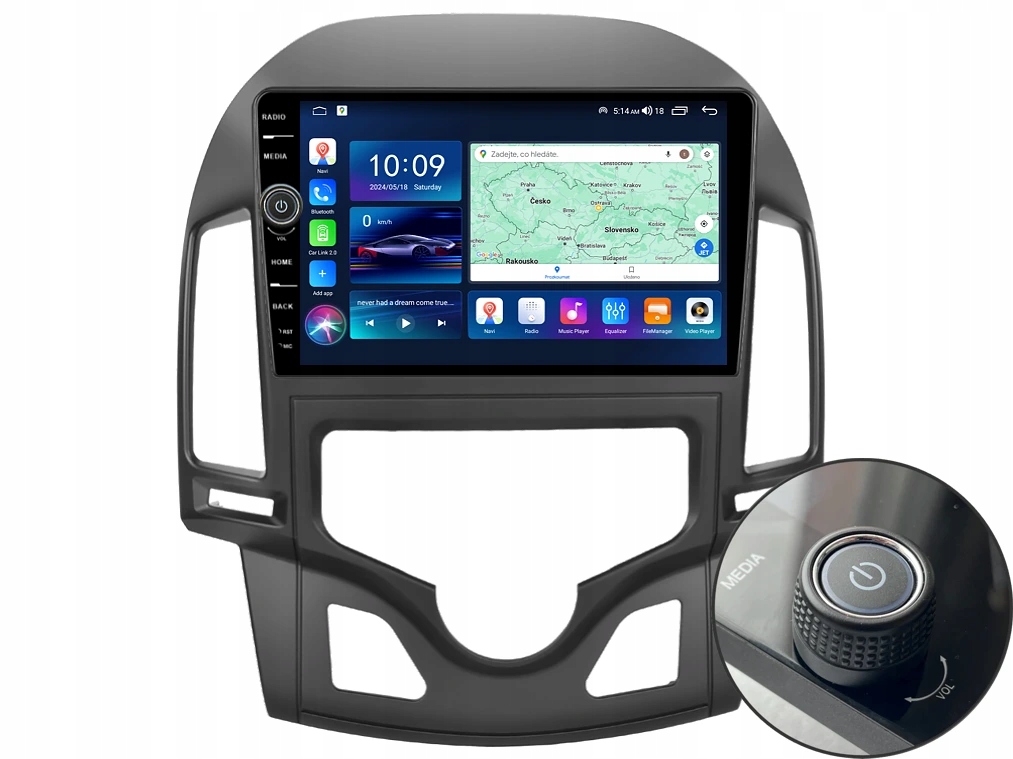 Everest 2DIN autorádio EVE31 Android, Hyundai i30 s automatickou klím.