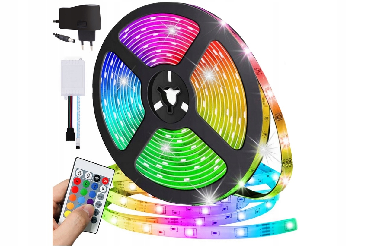

Taśma Led Ledowa 5m Multikolor Rgb Pilot Zasilacz