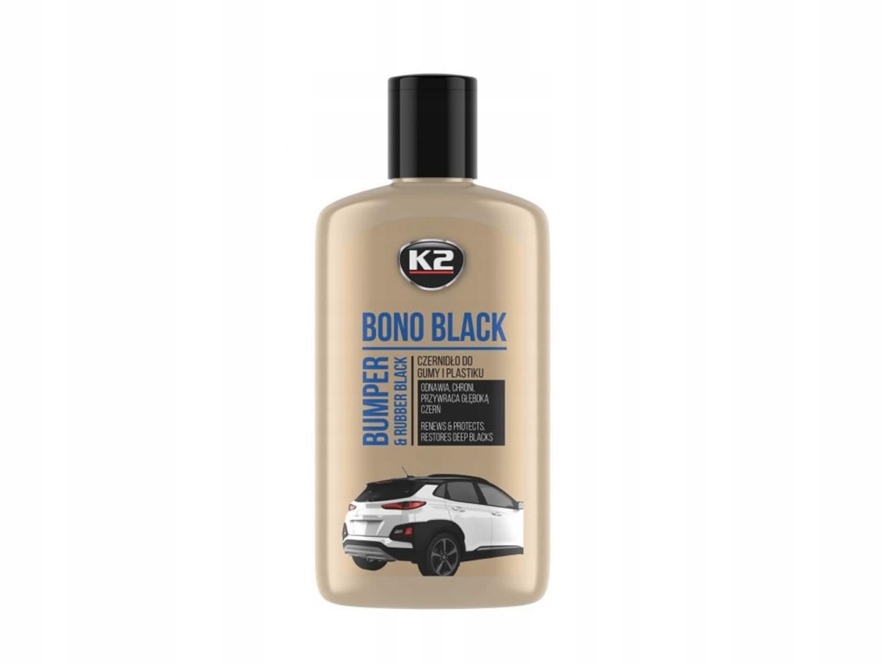 K2 BONO BLACK Czernidło do gumy i plastików 250ml
