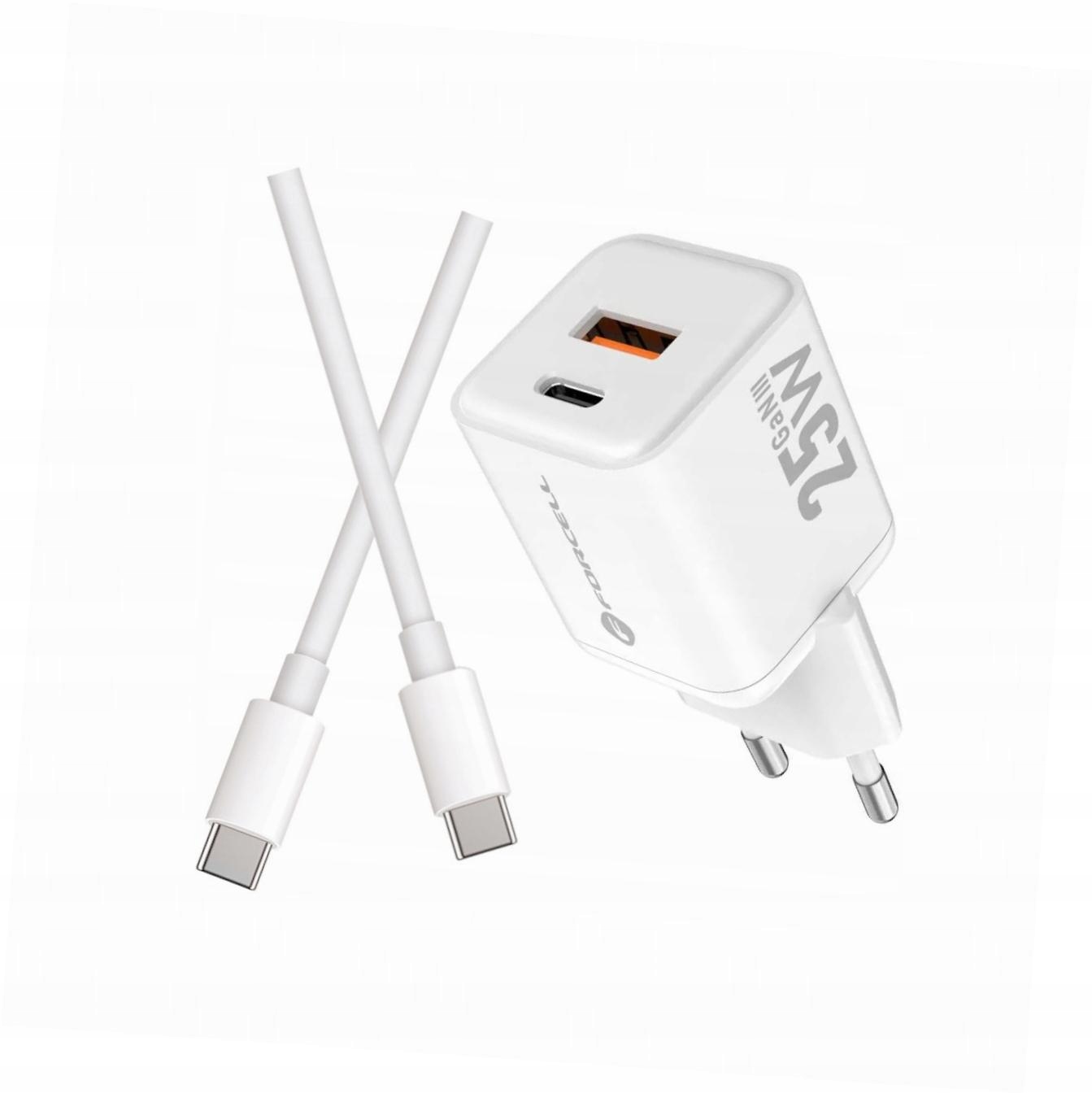 Szybka ładowarka Gan 25W 2 porty z kablem Usb-c do iPhone 15 Plus