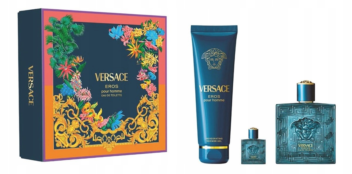 Versace Eros Pour Homme sada toaletní voda gel miniatura vody 5 ml