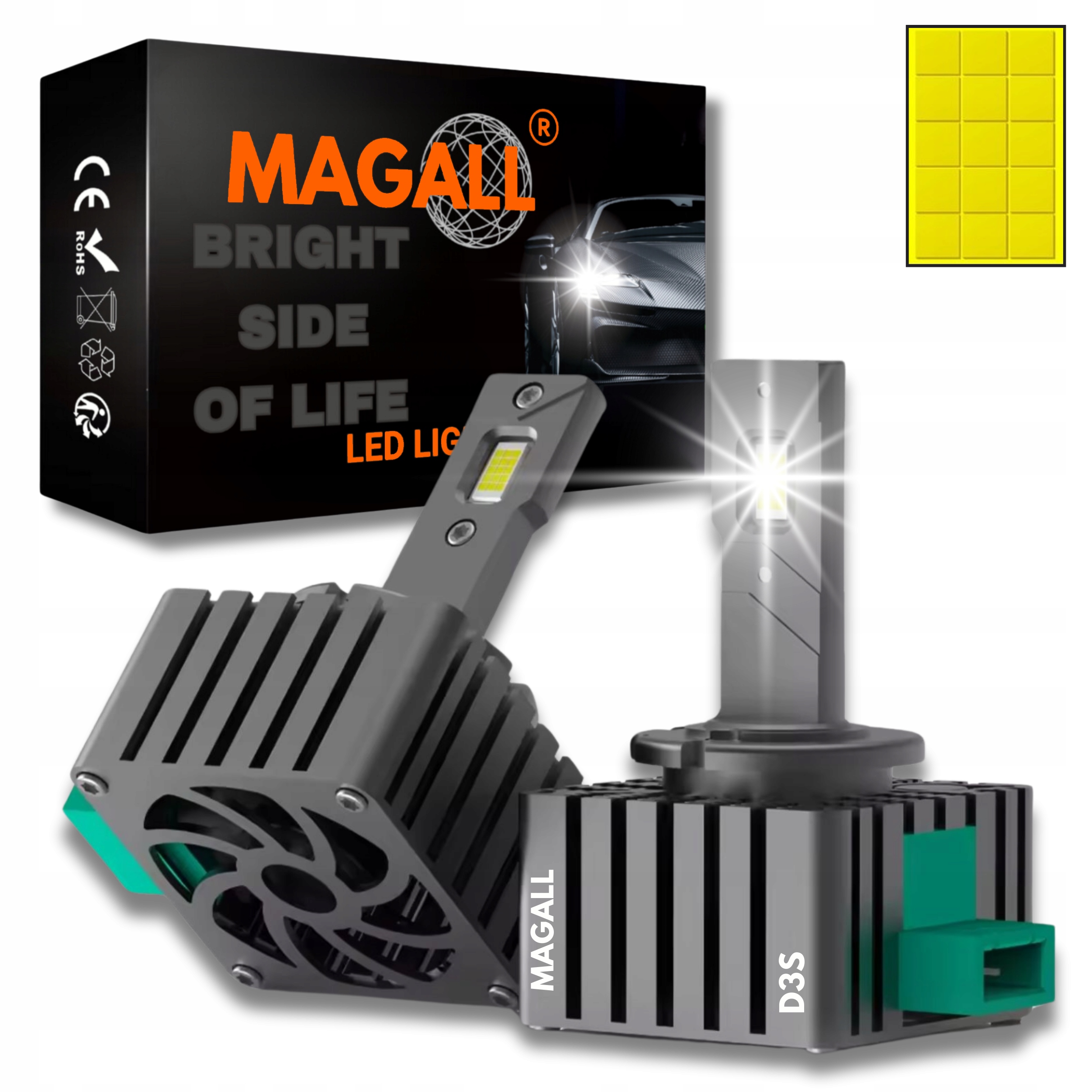 Żarniki Led D3S D8R Magall Hid-led 6500K 20000lm 70W Zamienniki Ksenonów
