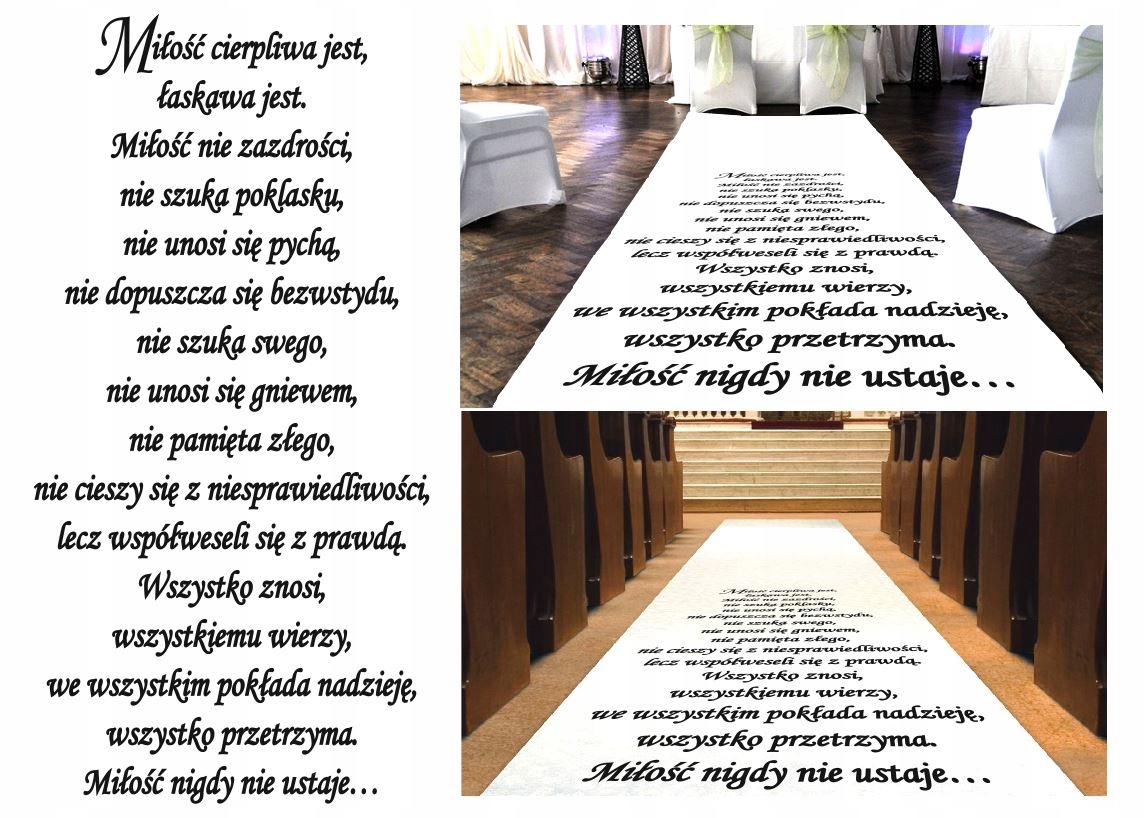 Naklejka na dywan ślub HYMN DO MIŁOŚCI 120x60cm