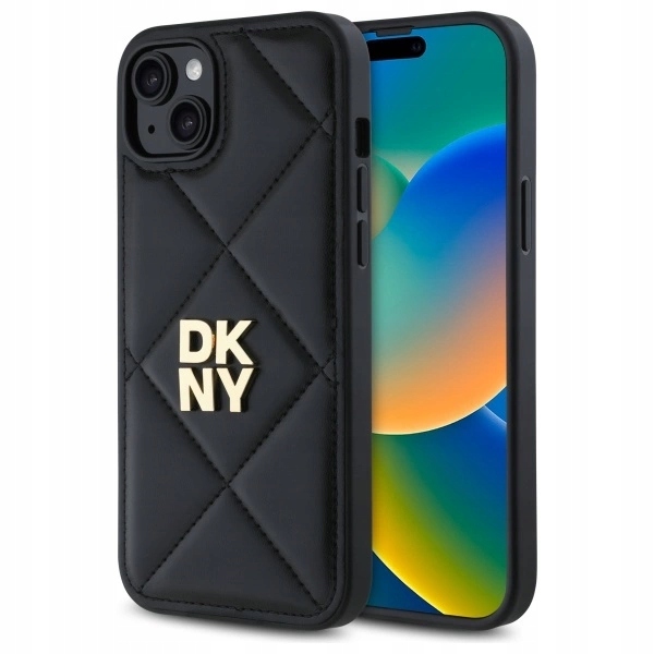 Pouzdro Dkny Quilted Stack Logo pro iPhone 15 Plus černé