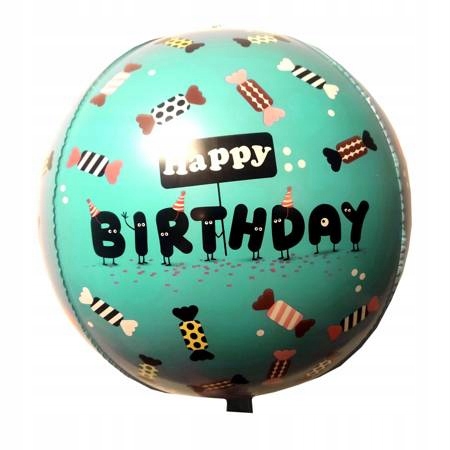 Balon foliowy 4D Happy Birthday (45cm
