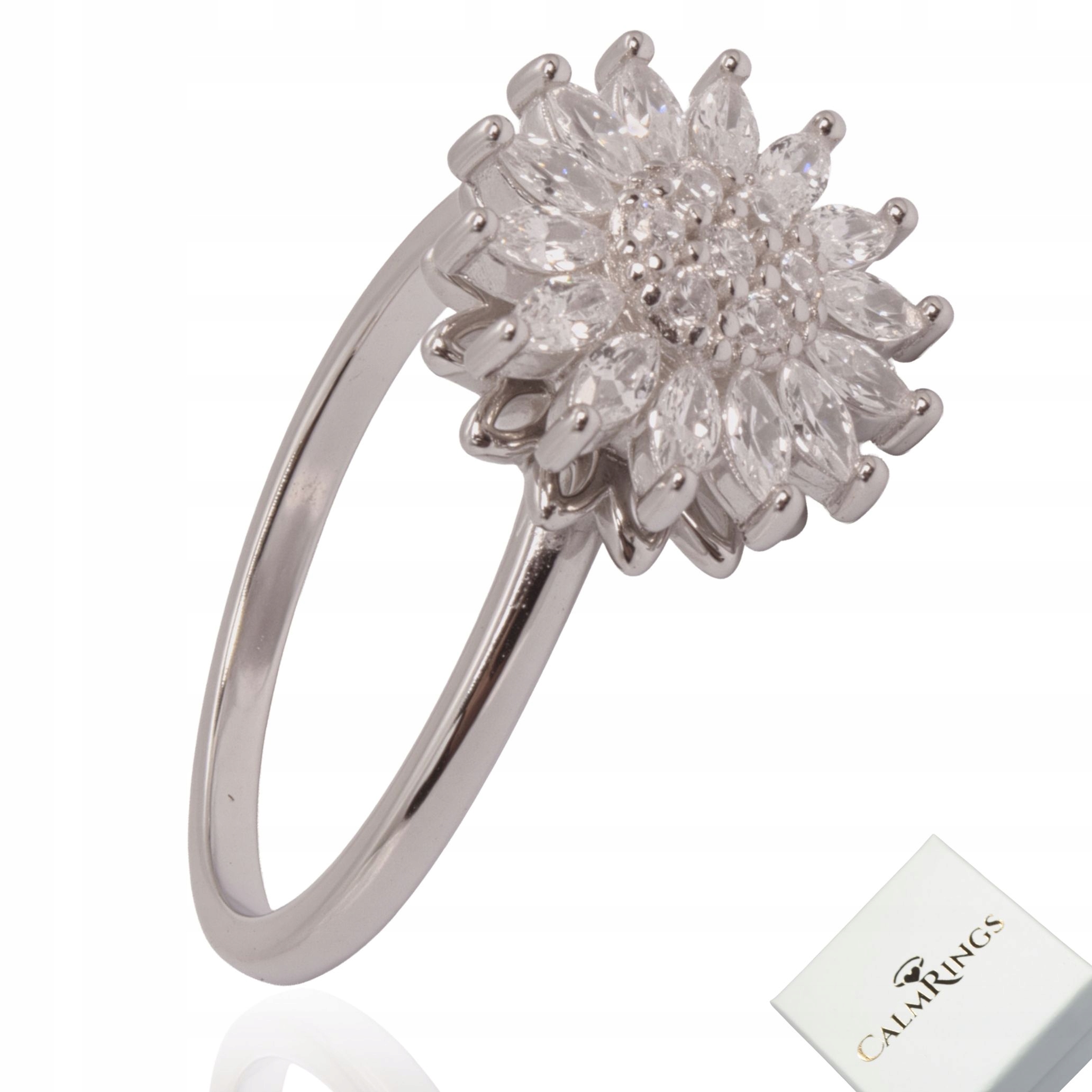 Dámský antistresový prstýnek Stříbro 925 rotující slunečnice, nastavitelný