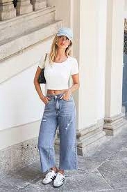 Džíny typu mom jeans s vysokým pasem a oděrkami Cupshe M