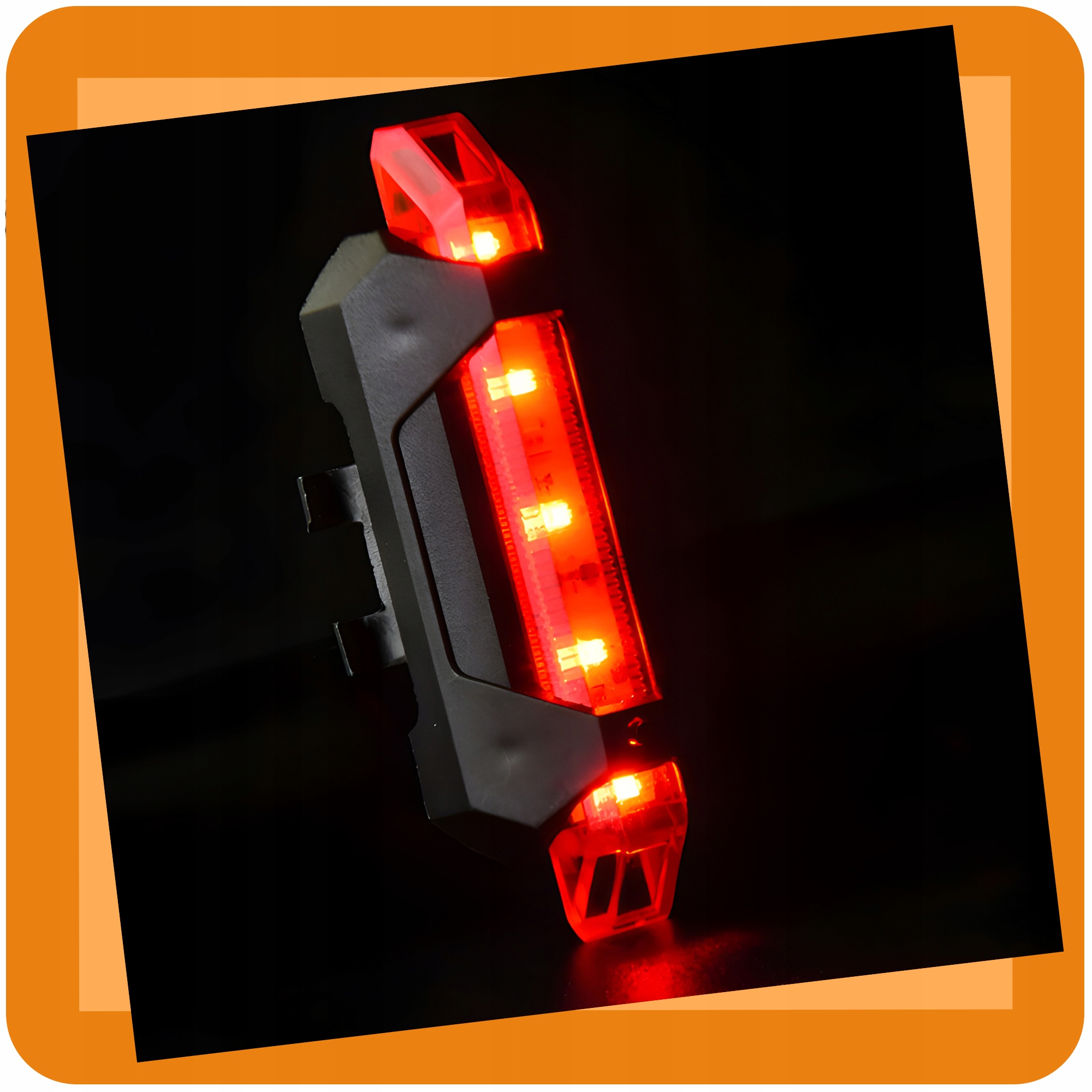 LAMPKA ROWEROWA LED NA ROWER KIEROWNICĘ MOCNA AKUMULATOROWA USB + TYŁ Czas pracy 12 h