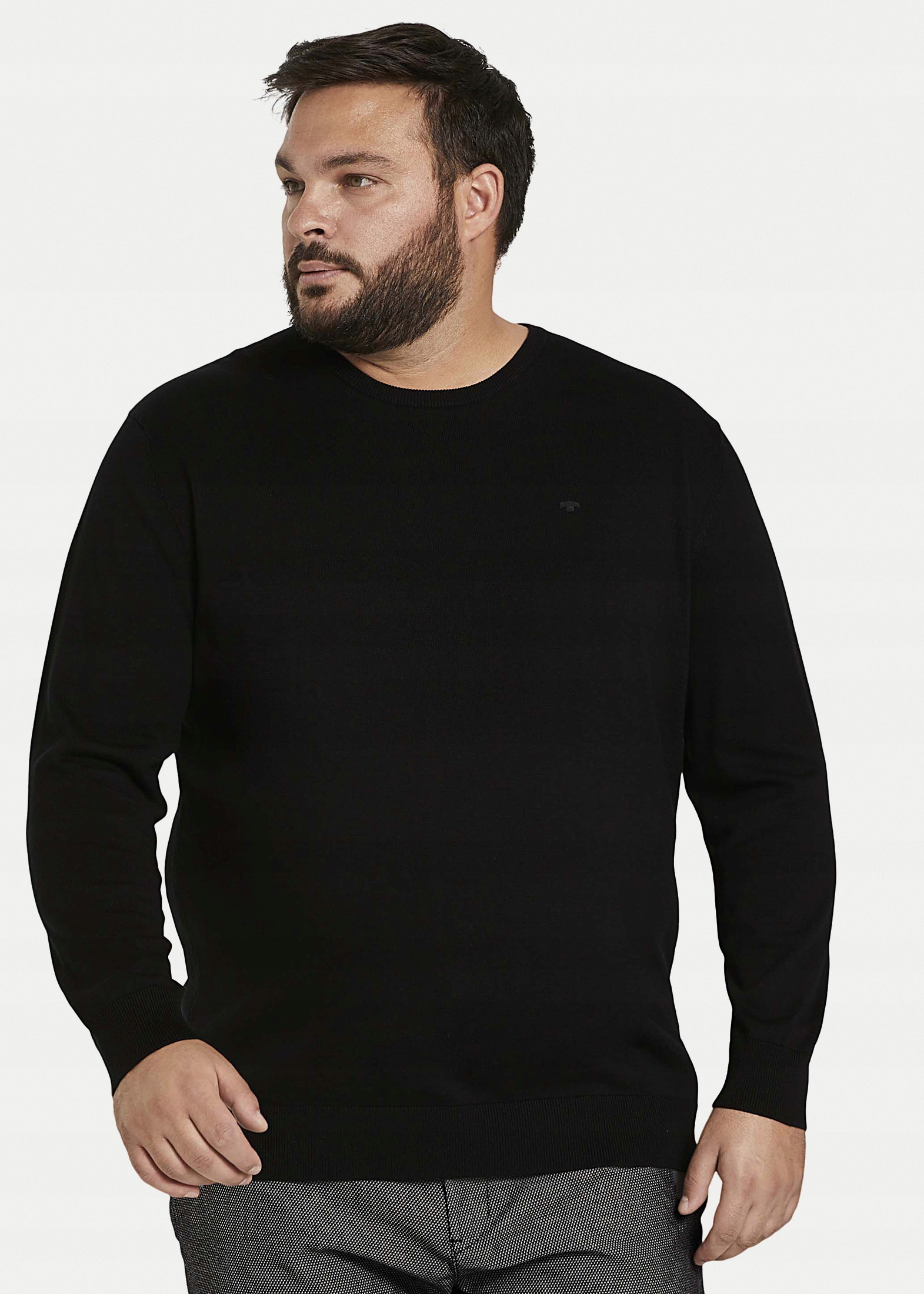 Tom Tailor Pánský Svetr Černý Casual S Dlouhým Rukávem 4XL J9A