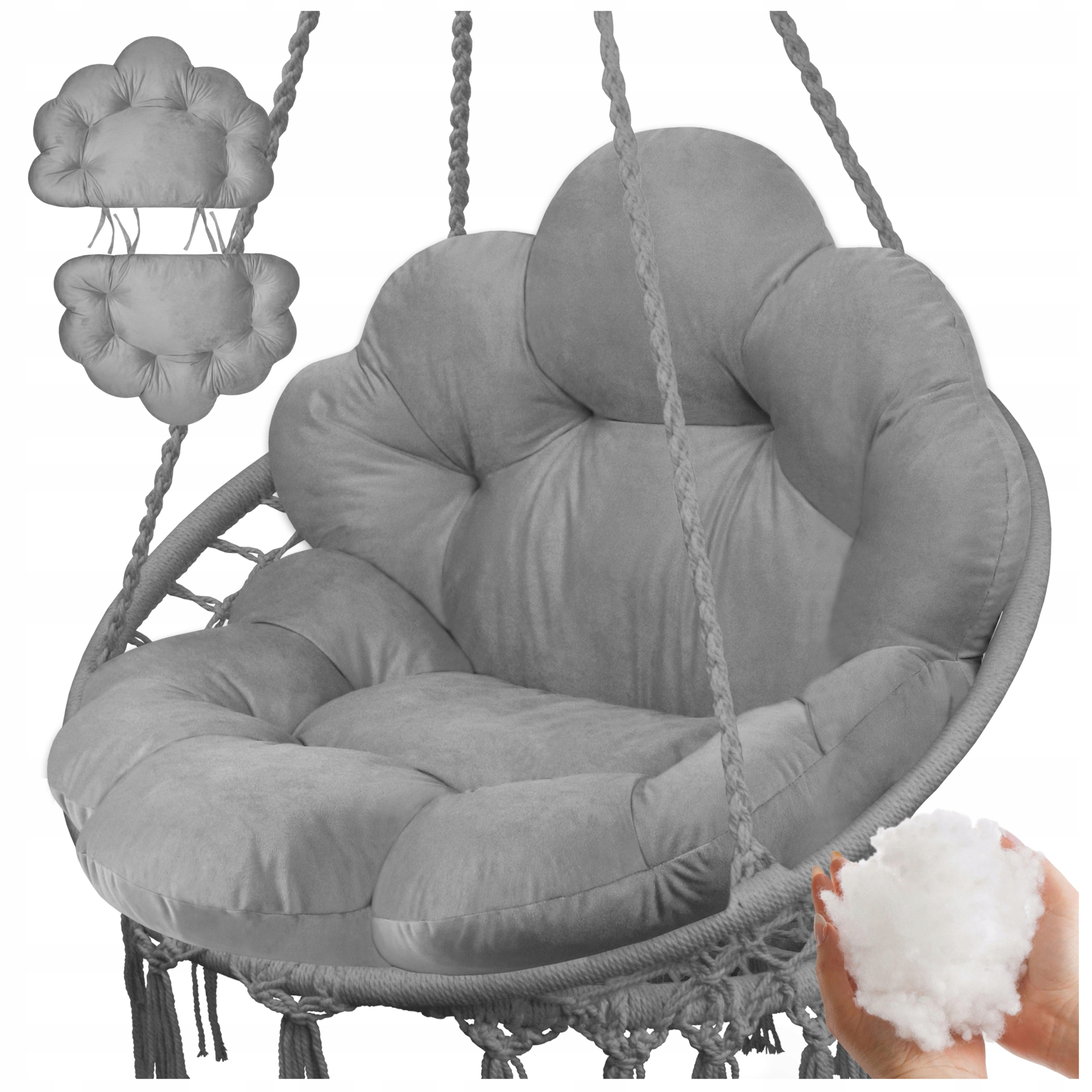 Polštář Na Houpačku Čapí Hnízdo Závěsné Křeslo Měkká Pohodlná Velurová Barva