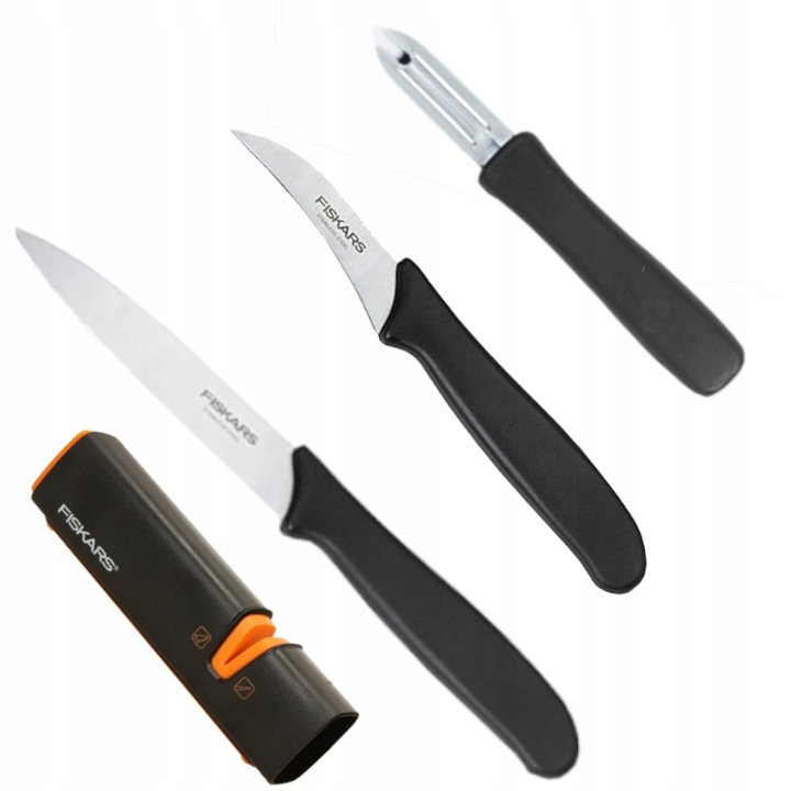 

Zestaw 3 noży do Obierania Fiskars Ostrzałka Edge