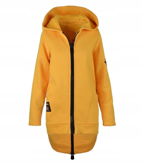 Designerska długa bluza parka gruba ciepła XXL