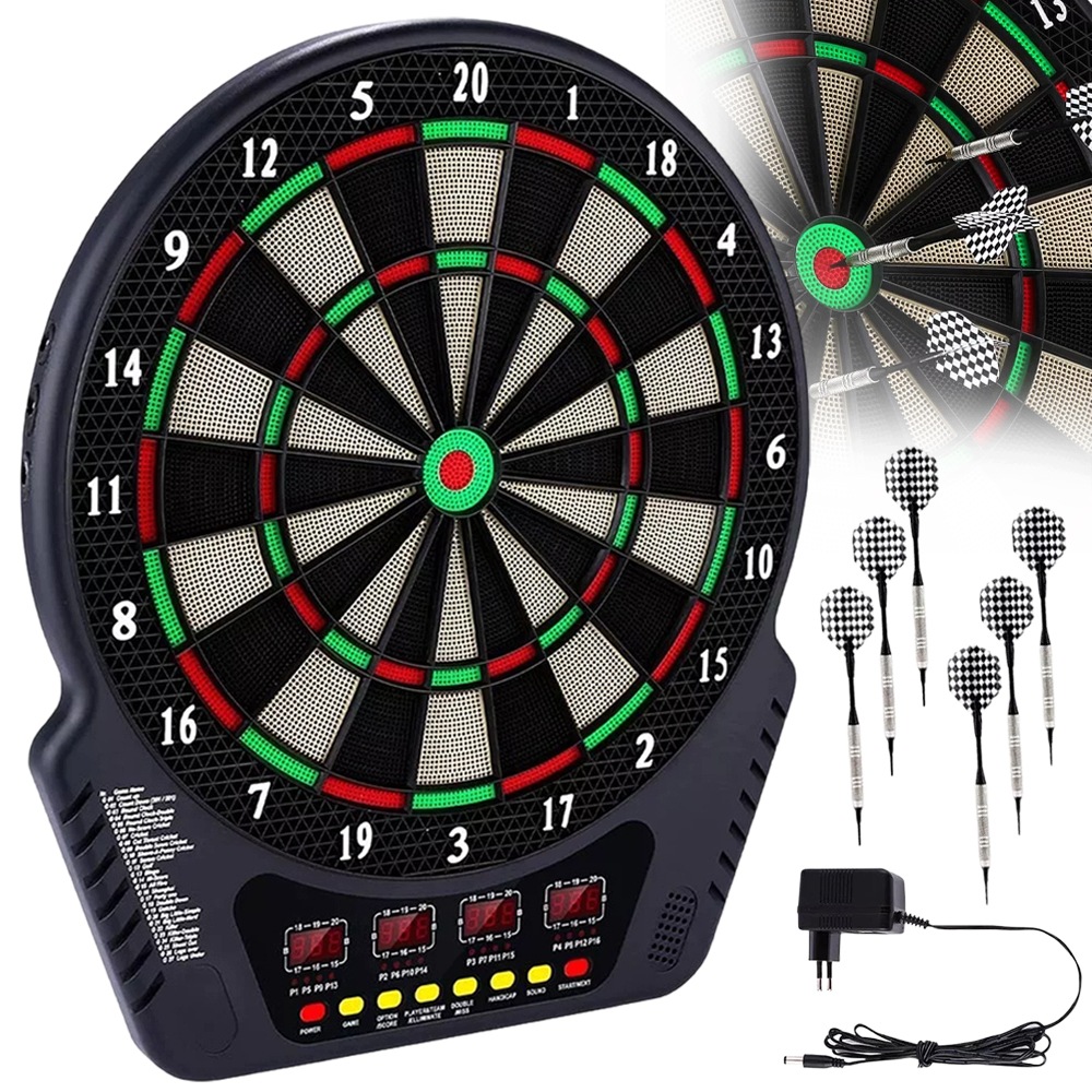 Elektronický Terč Na Šipky Pro 16 Hráčů 27. Kategorie 243 Hry, Napájecí Zdroj
