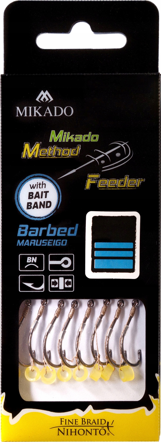 Haczyki do metody z przyponem method feeder z gumką plecionka Mikado nr 6