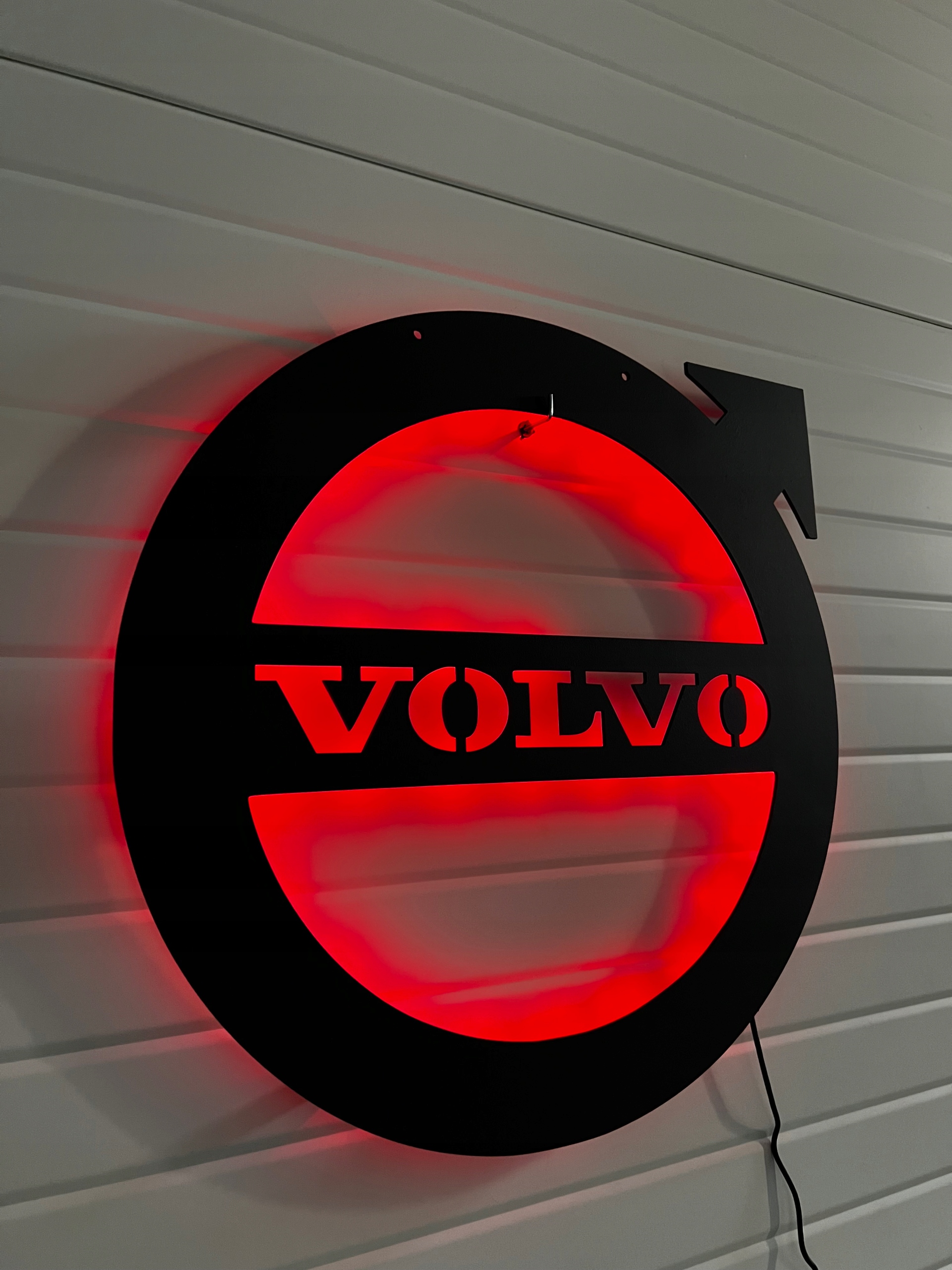 Obraz Drewniany Logo Volvo Led Dekoracja Ścienna Obraz 3D