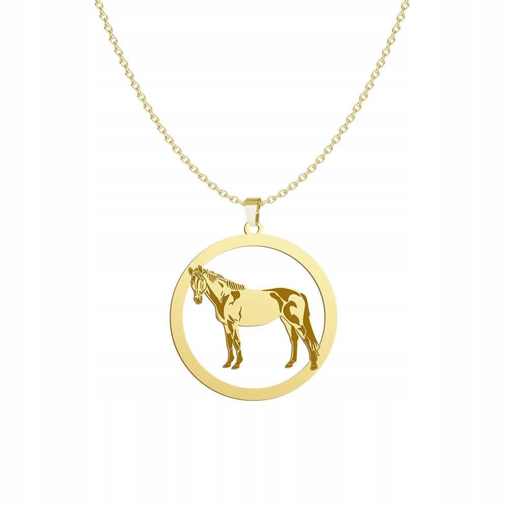Zlatý náhrdelník s Trakenským koněm 925 Řetízek Dárek Žena Gravírování