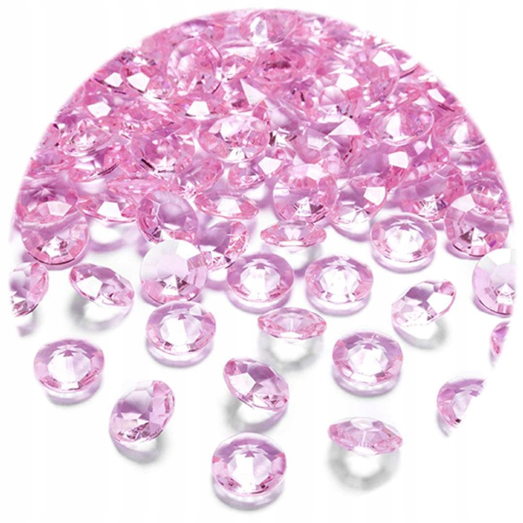 DIAMENTY kryształki wesele 12 mm jasny róż 100 szt