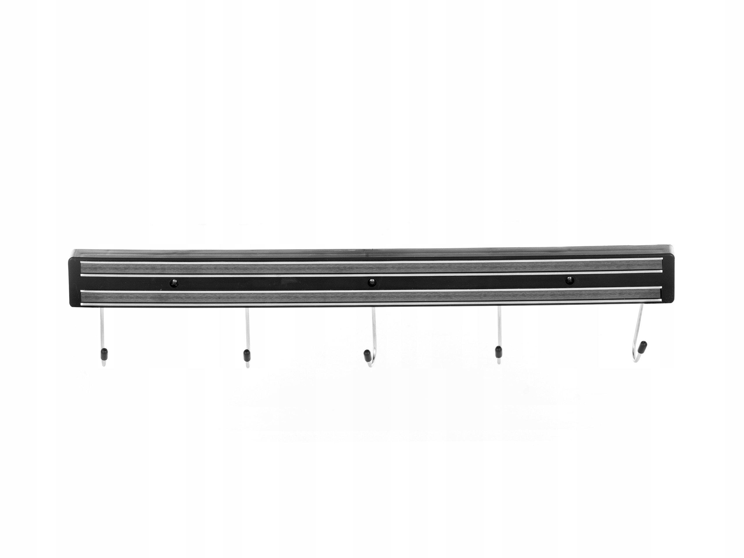 LISTWA MAGNETYCZNA NA NOŻE Z HACZYKAMI 47X4,2 CM CZARNA TECHNICA