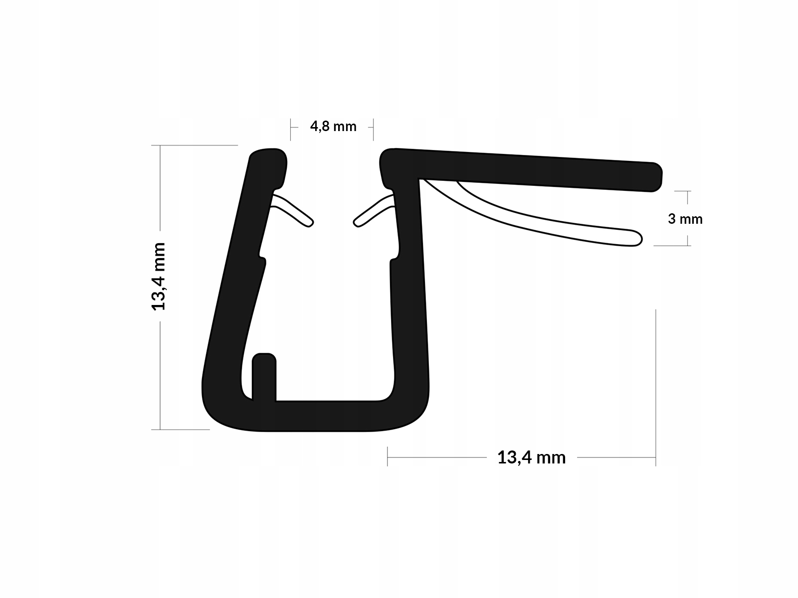 Sprchový kút TESNENIE 6 7 8 mm UK28 200cm EAN 4251210570173