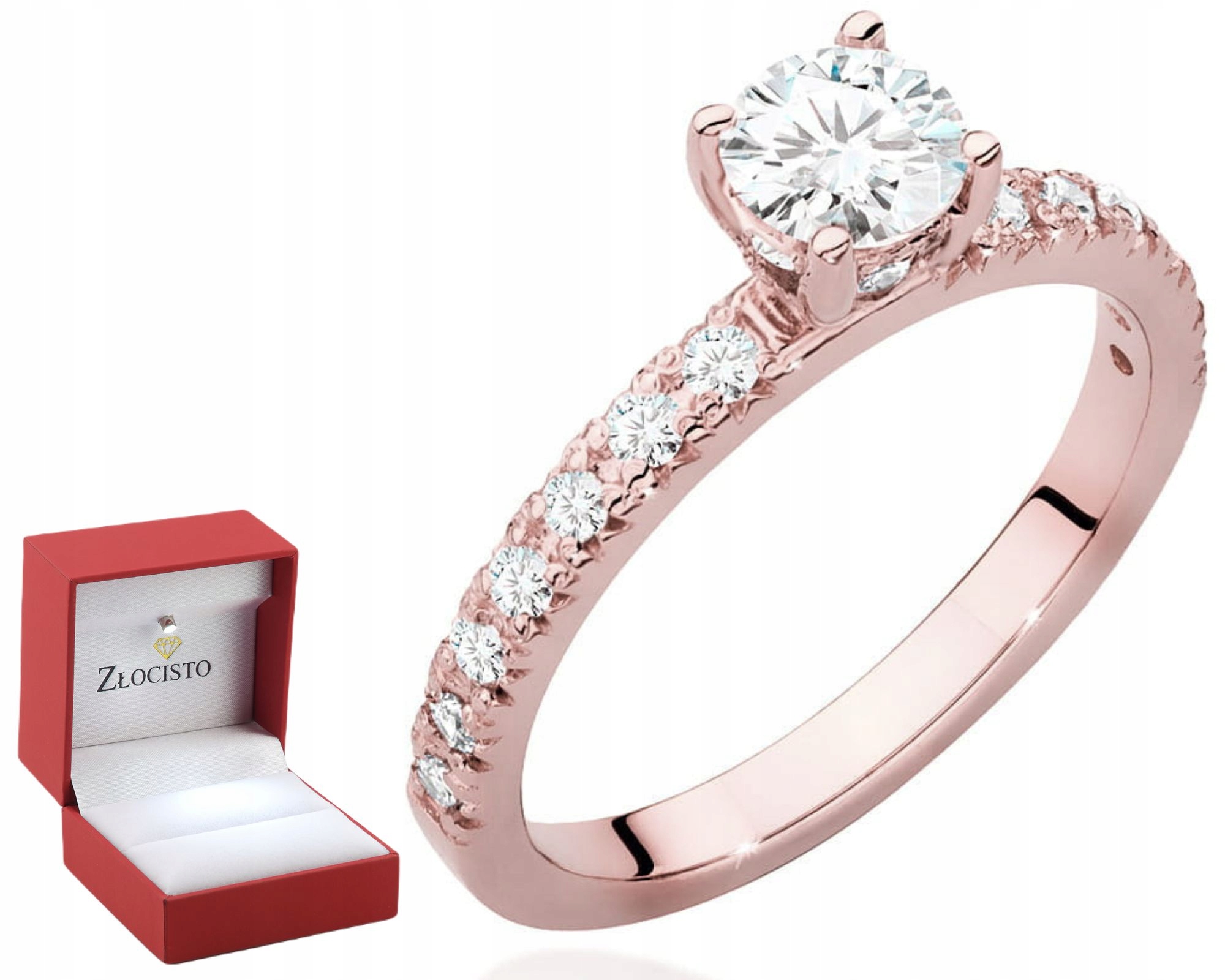 Růžové Zlato Prstýnek S Diamanty Gravírování 585 Bonus Dárek