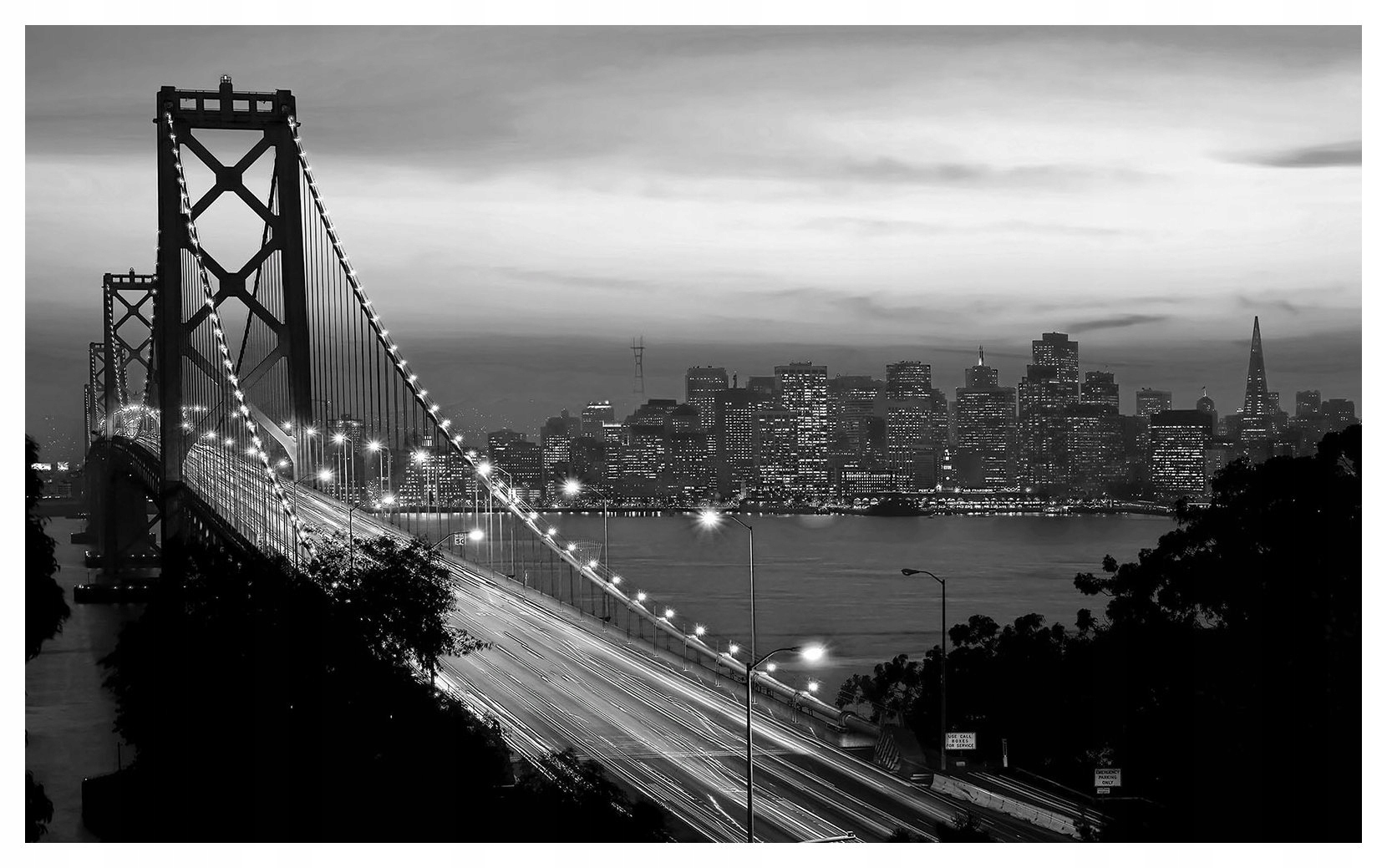 Vliesová fototapeta Most v noci San Francisco světla města 250x175 lepidlo