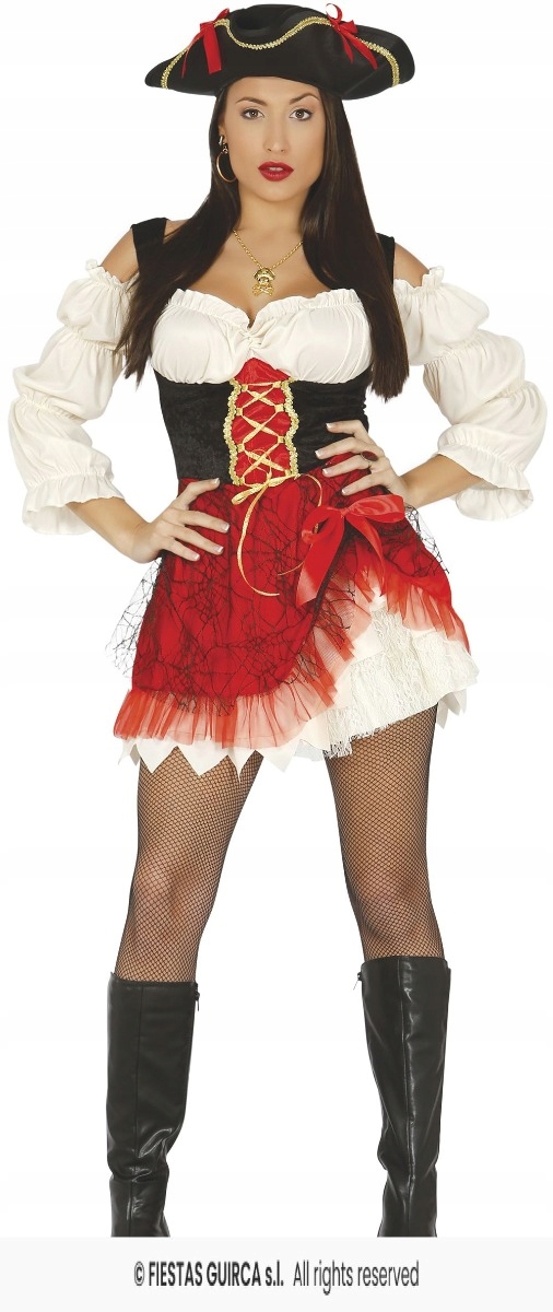 Kostým Pirátské kostýmy Korzárky Pirátky Červená S