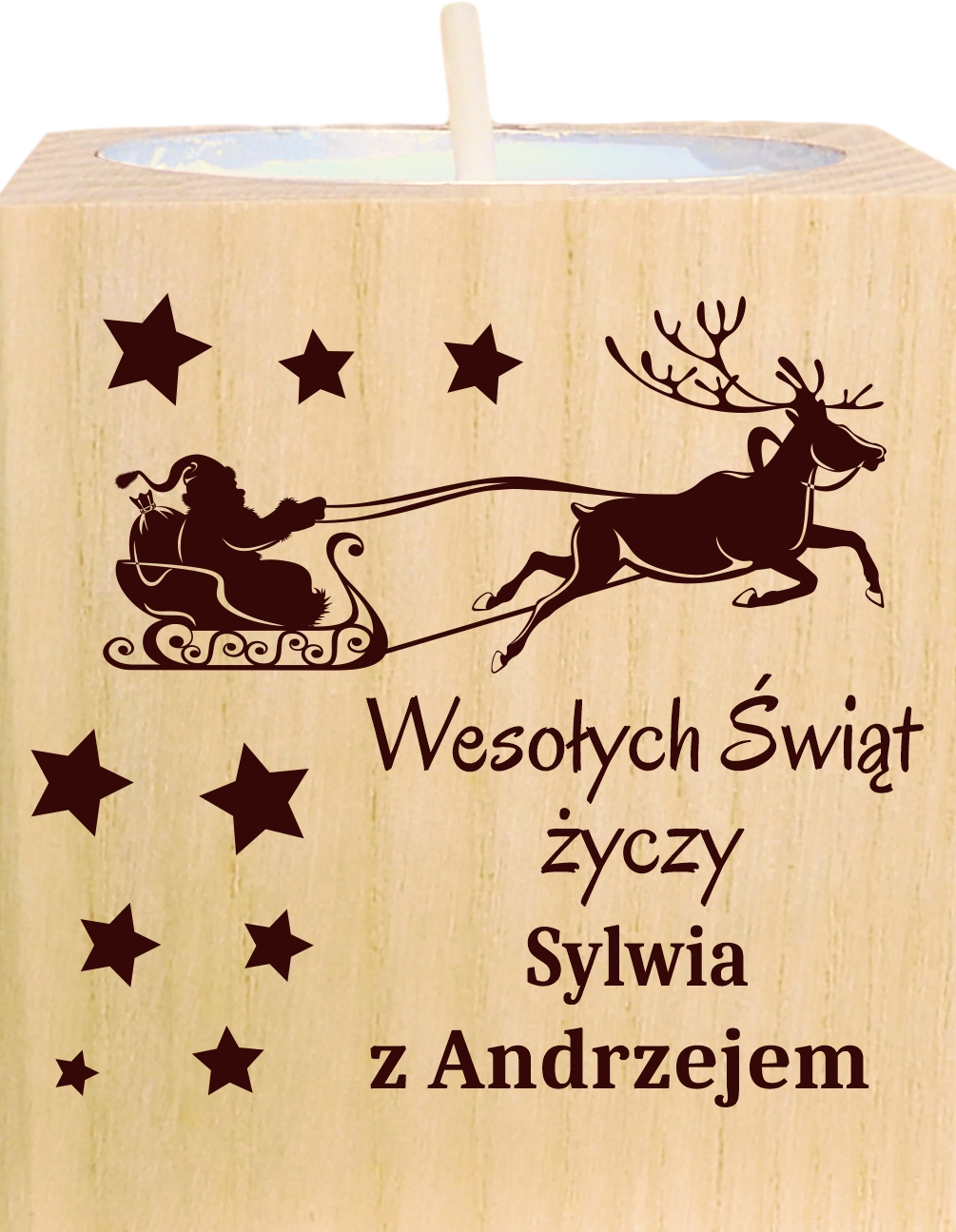 ŚWIECZNIK z grawerem imię GRAWER PERSONALIZOWANY Rodziców BABCI DZIADKÓW