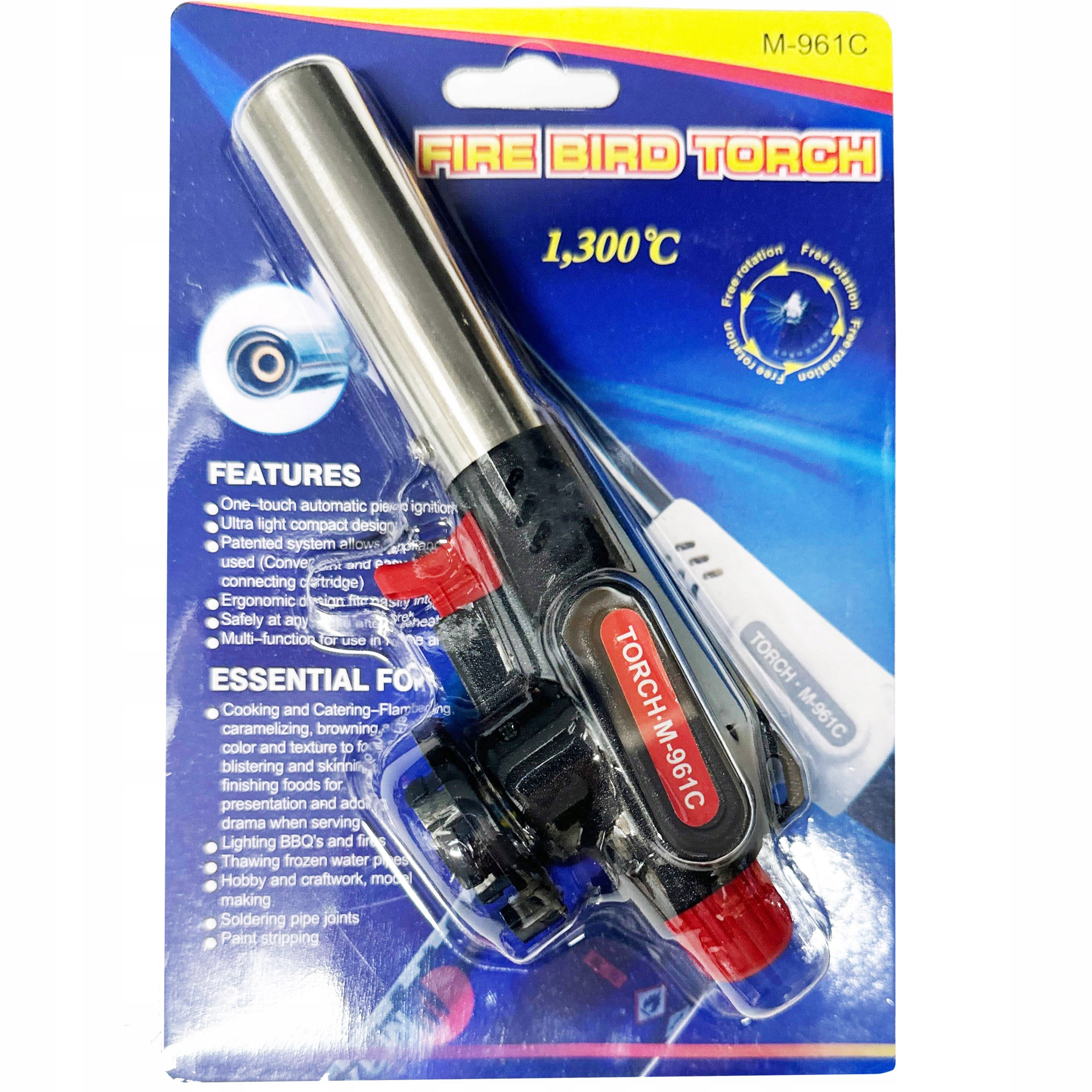 PALNIK GAZOWY M-961C + LUTOWNICZY RK 5001T + 4x NABÓJ KARTUSZ ALPEN CAMPING Długość 17.2 cm