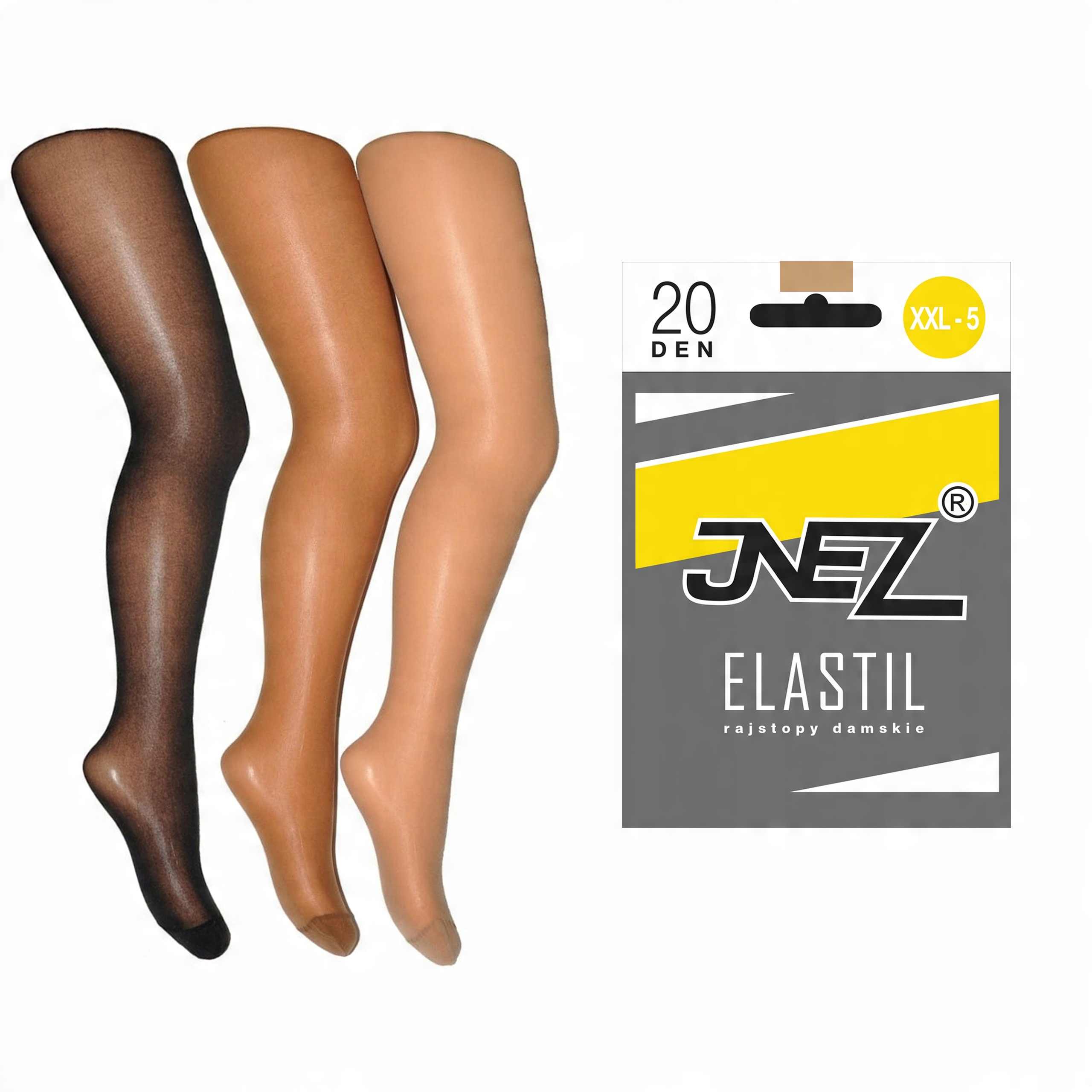 

Inez rajstopy gładkie Elastil 20 den visone 5-XXL
