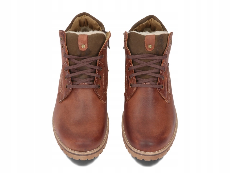 BUTY MĘSKIE POLSKIE OCIEPLANE SKÓRA 885 RUDY 44 Wysokość wysokie