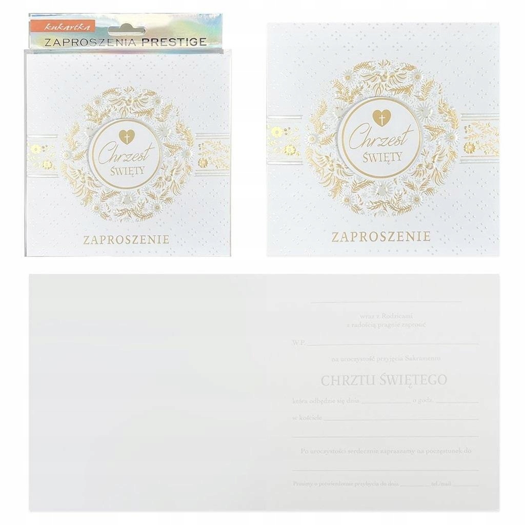 Zaproszenie Chrzest 5szt