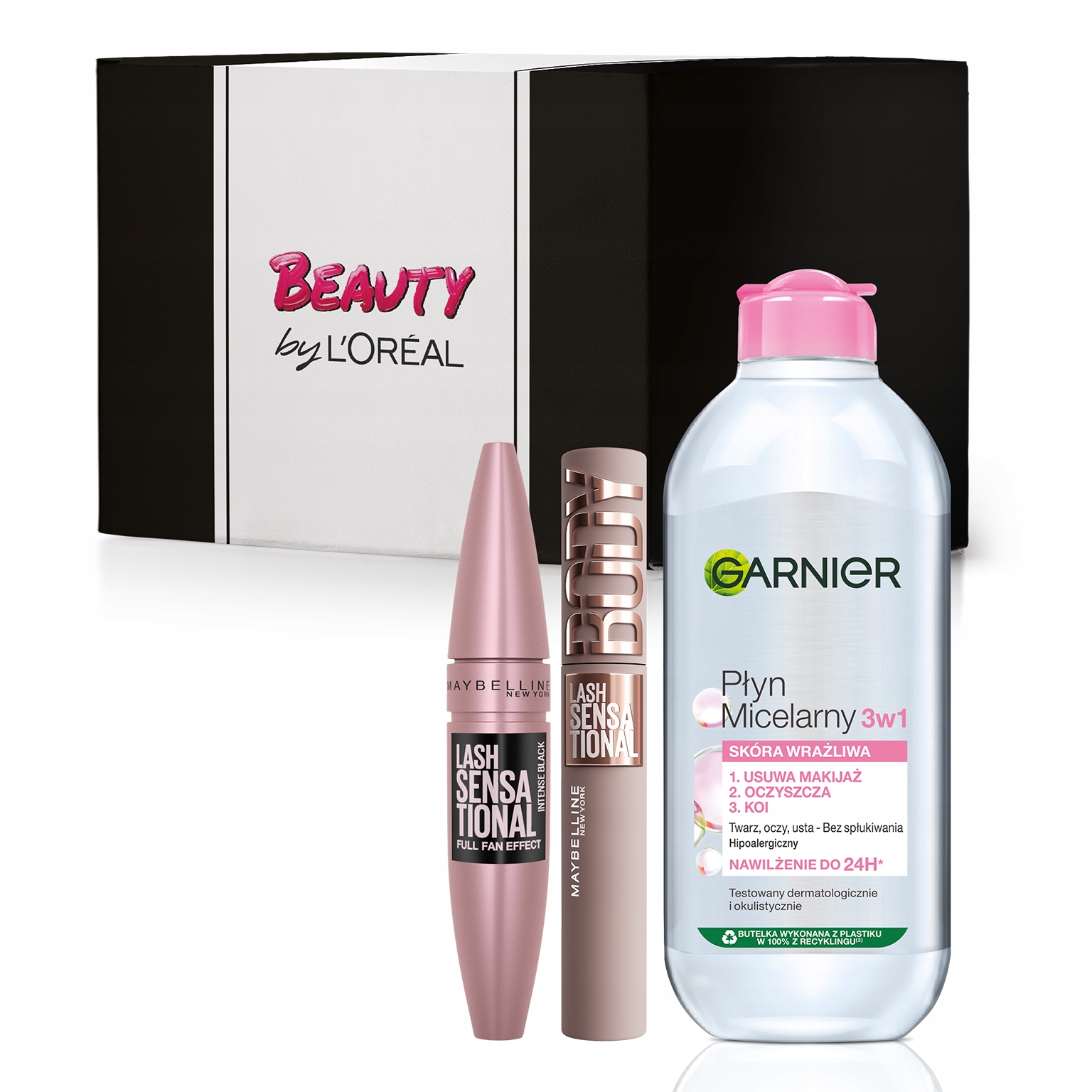 Zestaw Maybelline Lash Sensational Tusz Body i Intense Garnier 3w1 400ml