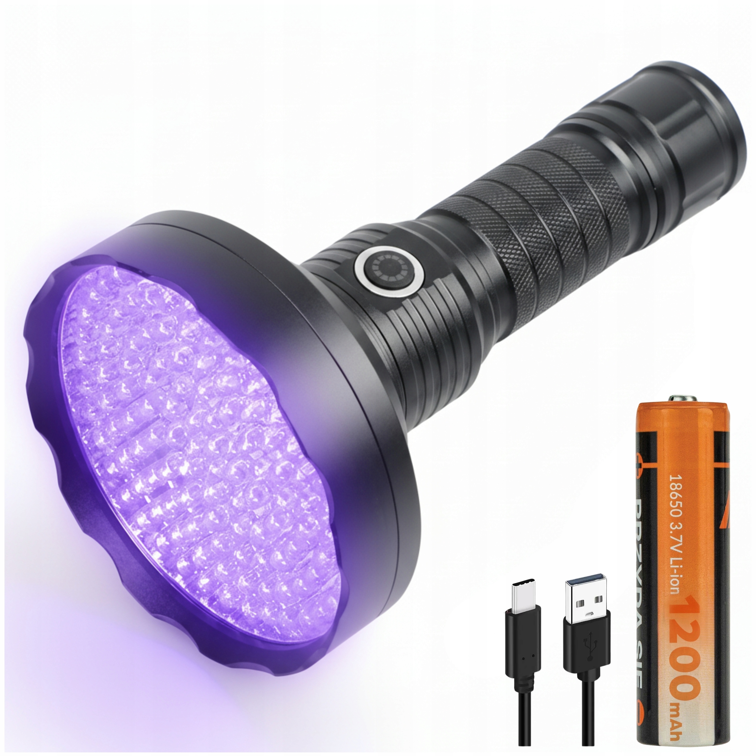 Latarka Uv 128 Led 395 nm Usb-c Sonovo do bursztynu i detekcji