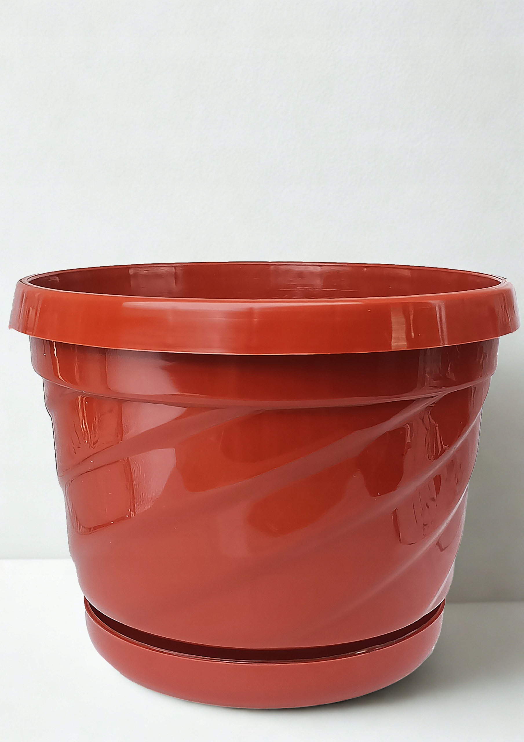 Nowoczesna doniczka z podstawką 19 cm, Eko, UV Odporna, Terracotta